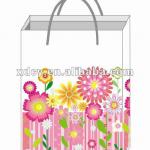 European Style Flower Design Everyday Paper Gift Bag With Ribbon Handles XD-Y2802