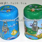 Fancy wholesale custom metal round coin bank box with lock