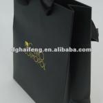 flat ribbon handle Paper shopping bag/luxury paper shopping bag/paper shopping bag with ribbon HF-07