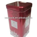 food safe chocolate tin jar,square tin can boby with window,fancy can SQ088088175-0001