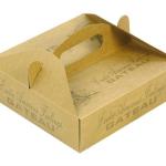 Food Safty Brown Kraft Paper with Handle for Pizza or Cake Packaging VI010223