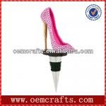 Funny Resin Handmade Pink High Heel Shoe Wine Stopper OEM07845