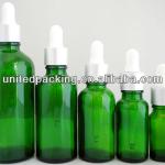 hair oil green glass bottle J001