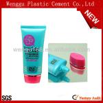 High quality clear printed PE oval cosmetic package with Screw cap WK