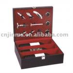 High quality leather wine box with accessories JM8080