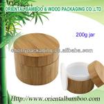 HOT 200g bamboo jars container with food-grade PP liner BCF-016