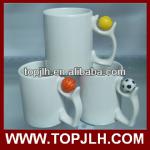 hot new products for 2014 football shaped sublimation ceramic football mug JHM-29