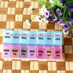 Hot Sell AM PM 7 DAY Pills Medicine Tablet Box Dispenser Holder Organizer Case QS700025 7 DAY Pills Medicine Tablet Box