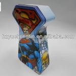 Irregular tin metal box Superman Shape Candy Can YC-1219