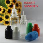 ISO 8317/SGS/TUV certificatee dropper bottles,PET bottles 10ml with childproof tamperproof cap RT-PET bottles 10ml