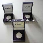 Jewelry box with purple leather and balck foam tray h-10072