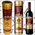 Laser round wine tin box with special design RD183