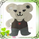 lovely bear shape hot fix flocking motif design for garment hfmc001