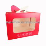 Lovely take away food packaging custom clear windows paper cupcake box with handle wholesale Customized