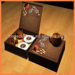 Luxury brown tea set packaging boxes with matt lamination H1128007