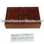 Natural color wooden 2 pack of cigar boxes ZYL129