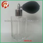 new arrrival 50ml square perfume glass bottle with bulb sprayer TBFPX-30 50ml TBFPX-30