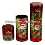 New Design Round Three Pieces Metal Coffee Tea Can With Perfect Printing CD-020 CD-020