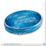 Oval shape candy chocolate tin box packaging YX240-1