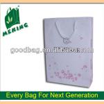 paper shopping bag with ribbon handle. High quality with favorable price, Guangzhou factory MJ-PE055