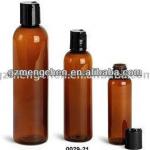 Plastic Bottles, Amber PET Cosmo Rounds with Smooth Black Disc Top Caps 2049 2074 2086,0029-03,21,44