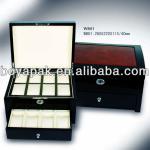 plastic panel wrapped with black PU watch box WB-002