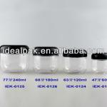 plastic round jars with dome caps FDA grade IEK-0124,0125,0126,0127