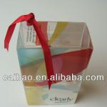 Printing clear gift plastic pvc box with ribbon 036