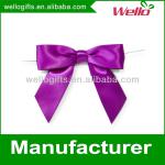 purple pre-tied satin ribbon bow with elastic loop 26123