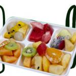 Rectangular disposable bagasse supermarket fruit carrying trays ZX2-T-09