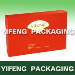 red cardboard box with golden logo YF