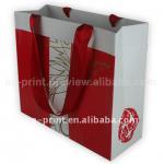 Red paper cloth bag with silk cloth handle EA