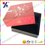 red wedding favor boxes tea packaging box paper box with lid divider hot stamping G-439