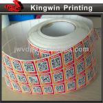 Roll custom stickers with QR code and scratch panel printing 02158