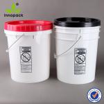 Round 20L Plastic Pail with Lid and Metal Handle For industrial packaging and food packaging Plastic pail round 20L