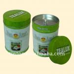 Round tea tin box with inner lid Ro032