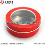 round tin can with window AB040