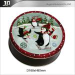 Round tin gift christmas box JPB-0167