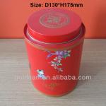 round tin tea canister, tin can, tin can box GC-130-175