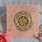 Royal Hot Stamping Foil Wedding Card With Pretty Flower---W086C W086C