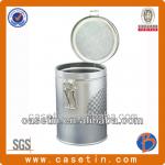 Silver black tea tin box with steel wire BDD-210