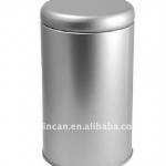 Silver Round coffee or tea metal box RDA01