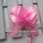 Small pink gift wrap poly pull bows wholesale price STPPBOW-001