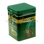 square airtight lid with metal clip coffee tin box NC2561