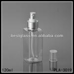 square shaped 120ml PET bottles/ cosmetic bottles/ plastic bottles with spray PLA-3019