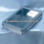 Tin box with window storage boxes metal boxes with foam w 123