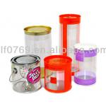 transparent plastic can with handle,pvc tin can 23510120