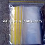 transparent plastic ziplock bag with yellow line PE 8569d