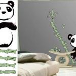 waterproof lovely panda pvc wall decoratable stickers ks-787