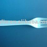 white plastic disposable fork